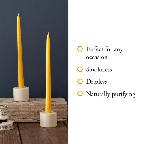 thumbnail image 2 of Beeswax Taper Candles 100% Pure - All-Natural Handmade Decorative & Dipped Smokeless Unscented Candles For Christmas, Advent, And Hanukkah, Earthen Green, 8.5 Inches, 24 Candle Set, By BeeTheLight Handmade Dipped Taper Candles 2 of 10