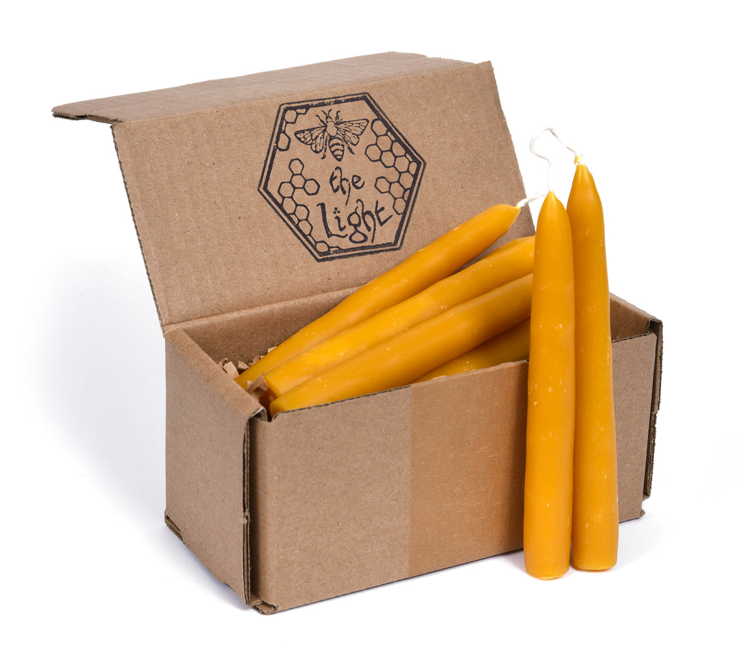 BeeTheLight 12 Candele Coniche In Cera D'Api Pura 100% - 15,2 Cm - Fatte A Mano, Senza Fumo E Ipoallergeniche - 2