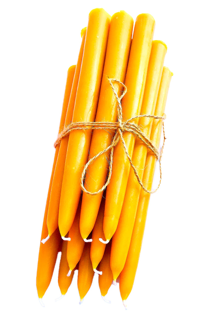 Pure Beeswax Taper Candles | Dipped Look | One Dozen